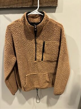 Sherpa Pullover Jacket Camel Juniors Size XL